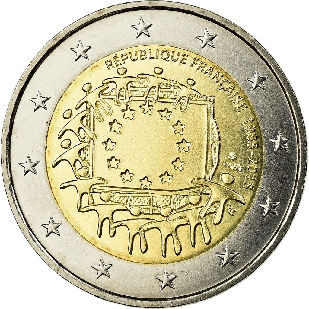 France, 2 Euro, 30 ans du drapeau de l union europeenne, 2015, MS(63)