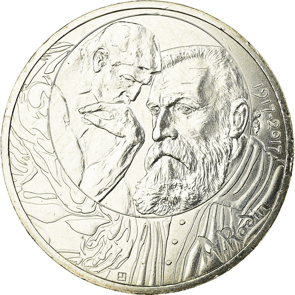 France, 10 Euro, Auguste Rodin, 2017, MS(65-70), Silver