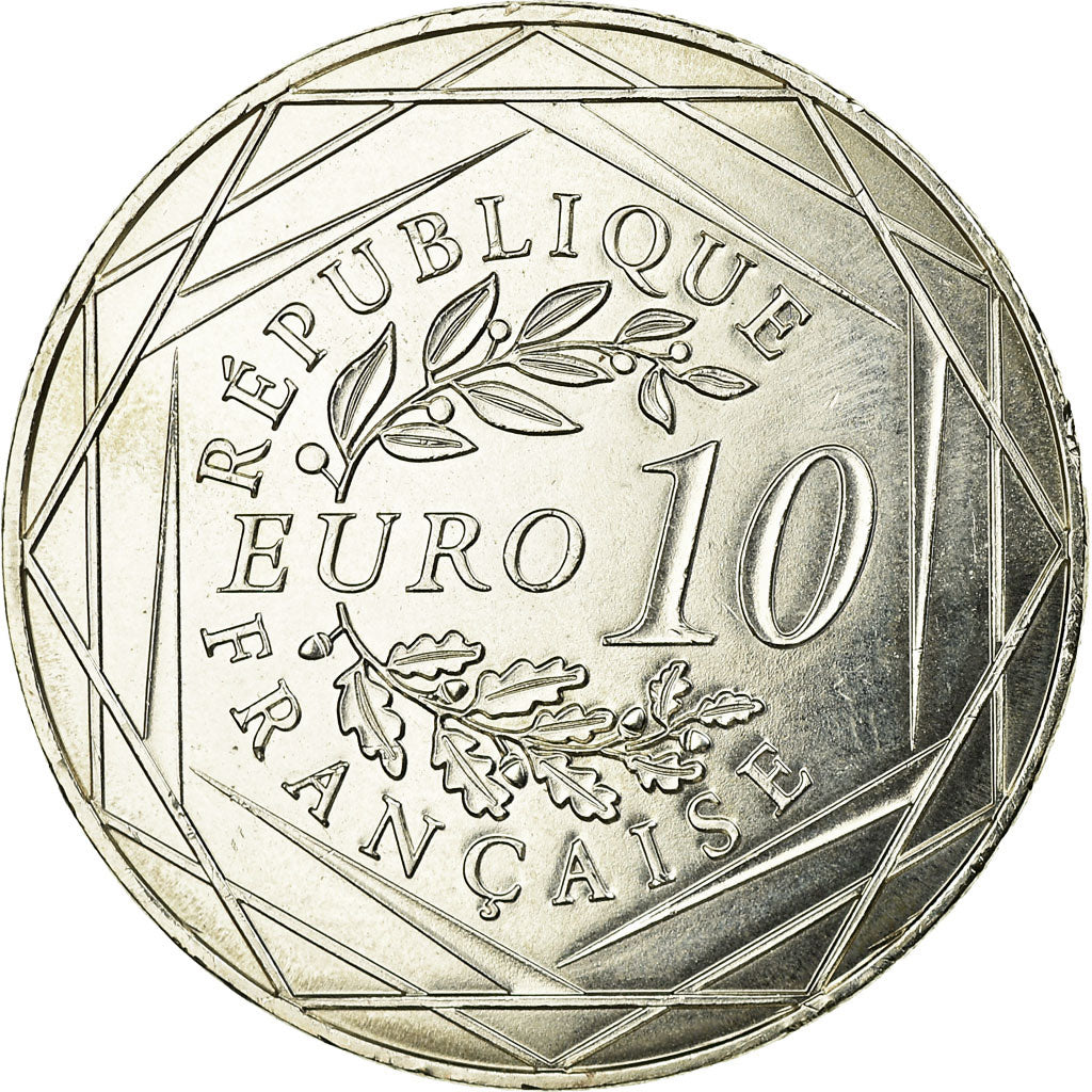 France, 10 Euro, Auguste Rodin, 2017, AU(55-58), Silver