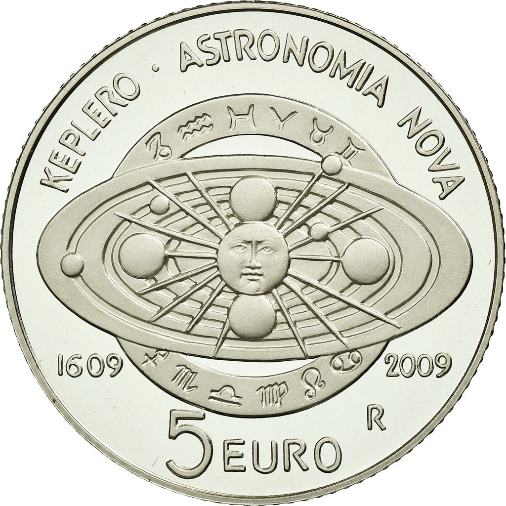 San Marino, 5 Euro, Astronomie, 2009, MS(65-70), Silver, KM:515