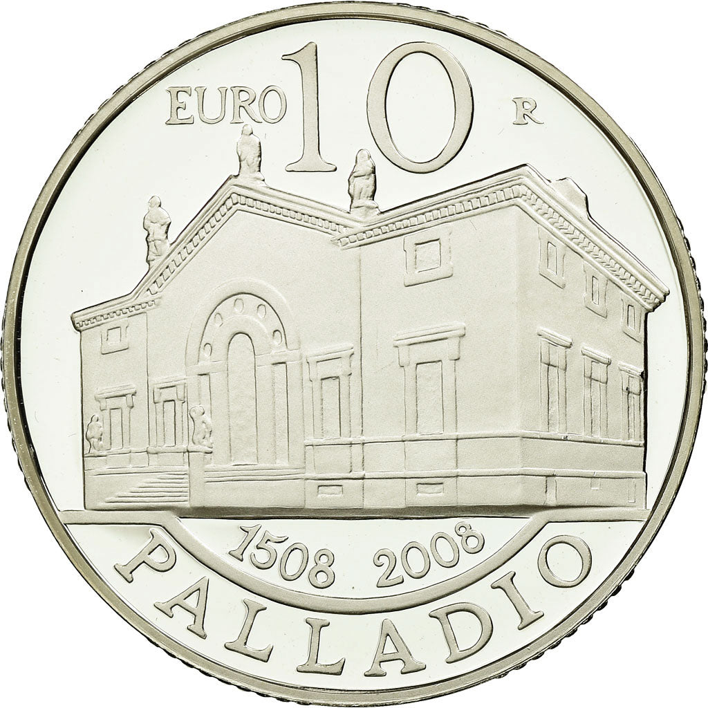 San Marino, 10 Euro, Di Palladio, 2008, FDC, Argento, KM:514