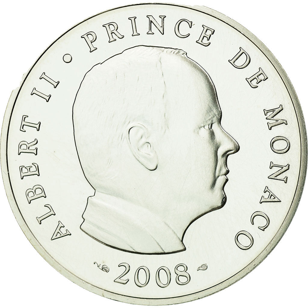 Monaco, 5 Euro, 50ème anniversaire du Prince Albert, 2008, BU, FDC, Zilver