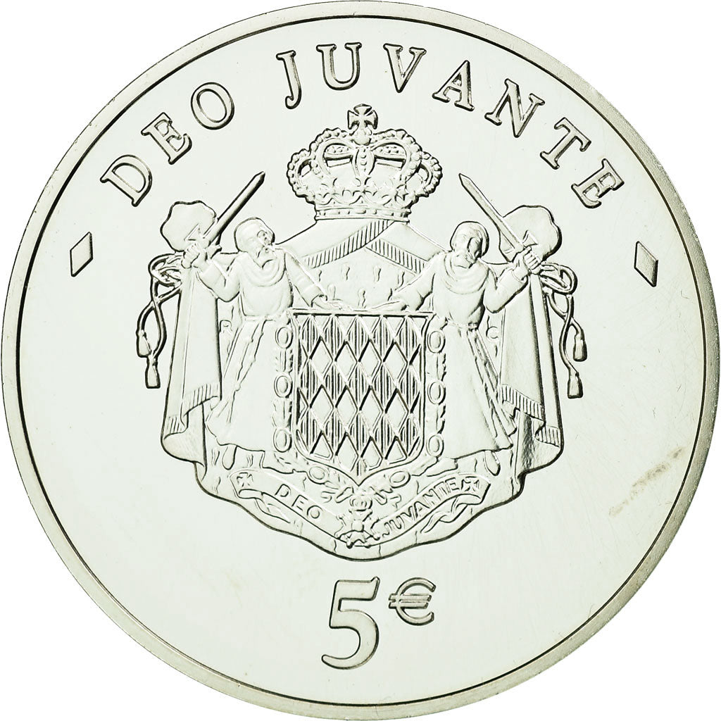 Monaco, 5 Euro, 50ème anniversaire du Prince Albert, 2008, BU, FDC, Zilver