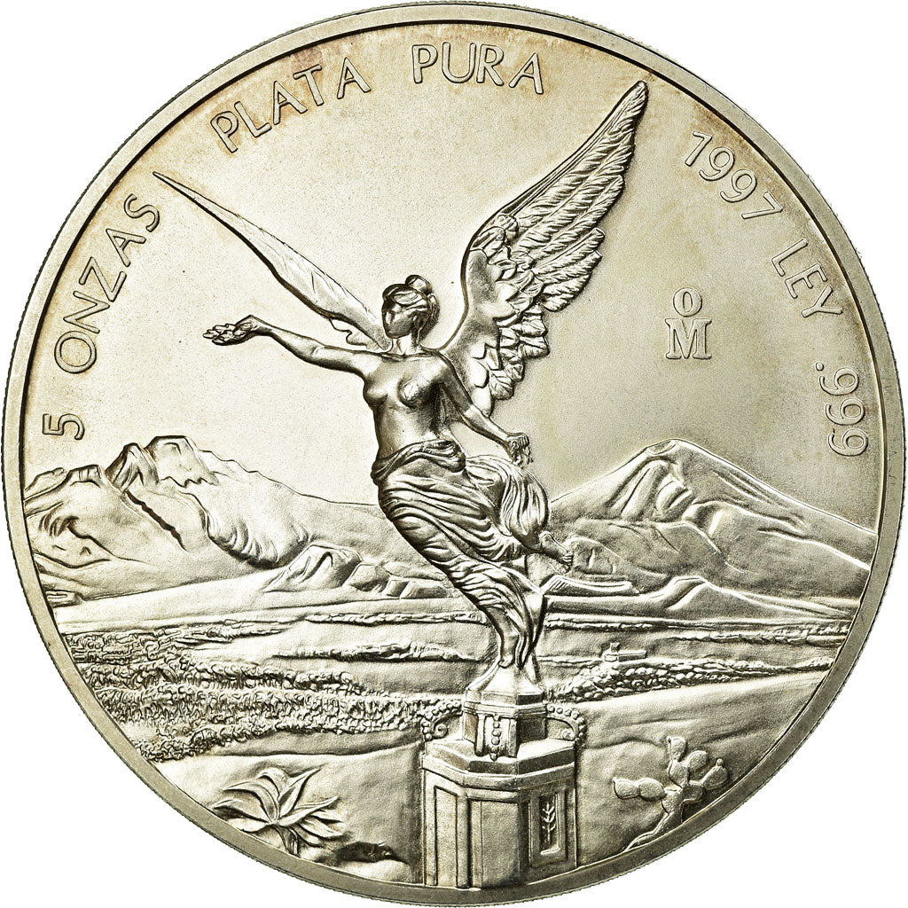 Moneda, México, 5 Onzas, 5 Troy Ounces of Silver, 1997, Mexico City, EBC