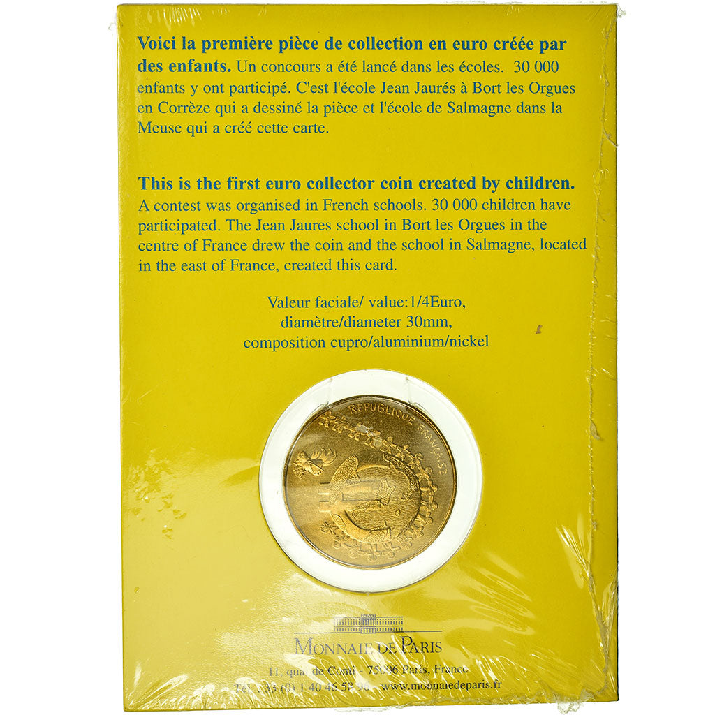 Francia, 1/4 Euro, 1/4 euro des Enfants, 2002, BU, FDC, Alluminio-bronzo