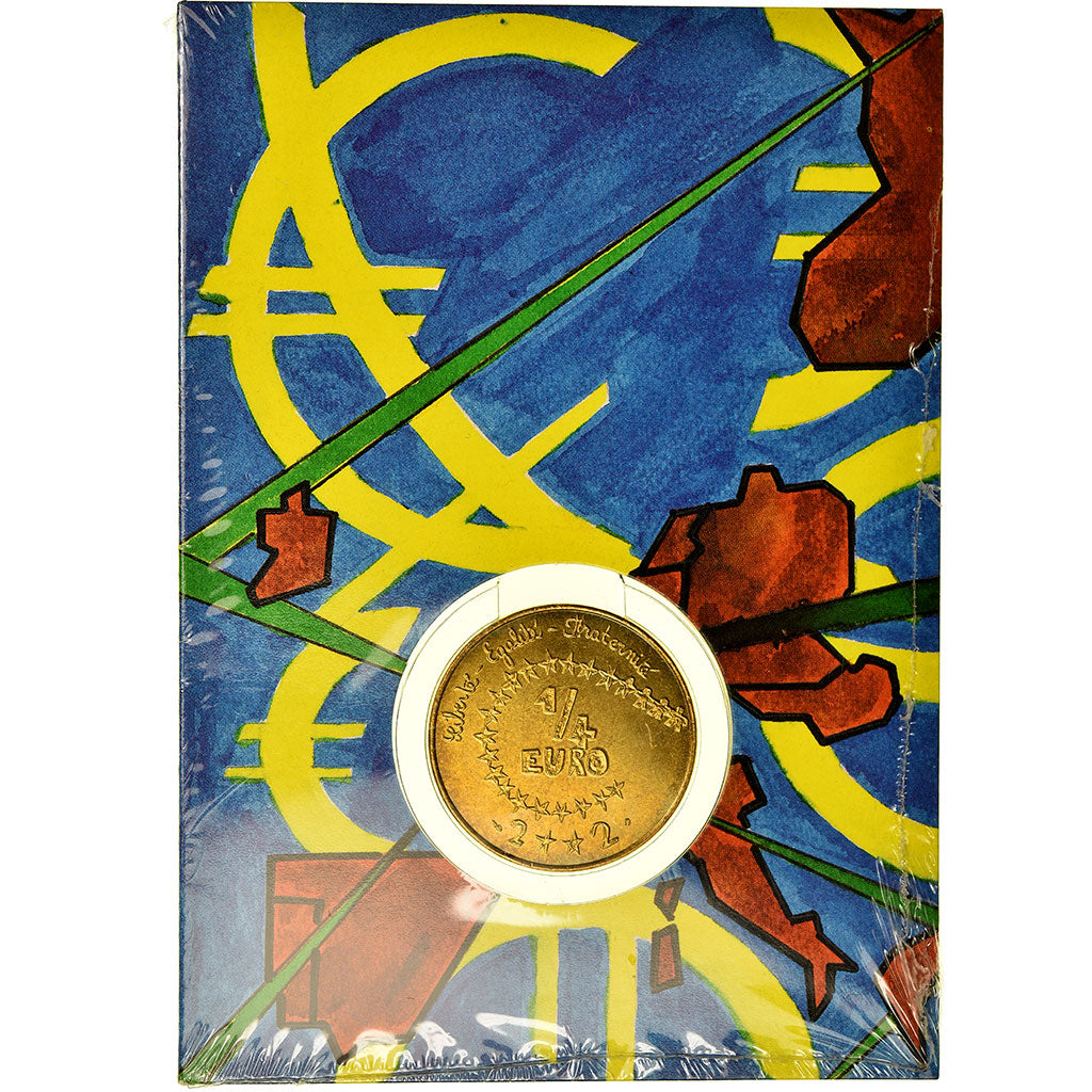 França, 1/4 Euro, 1/4 euro des Enfants, 2002, BU, MS(65-70), Alumínio-Bronze