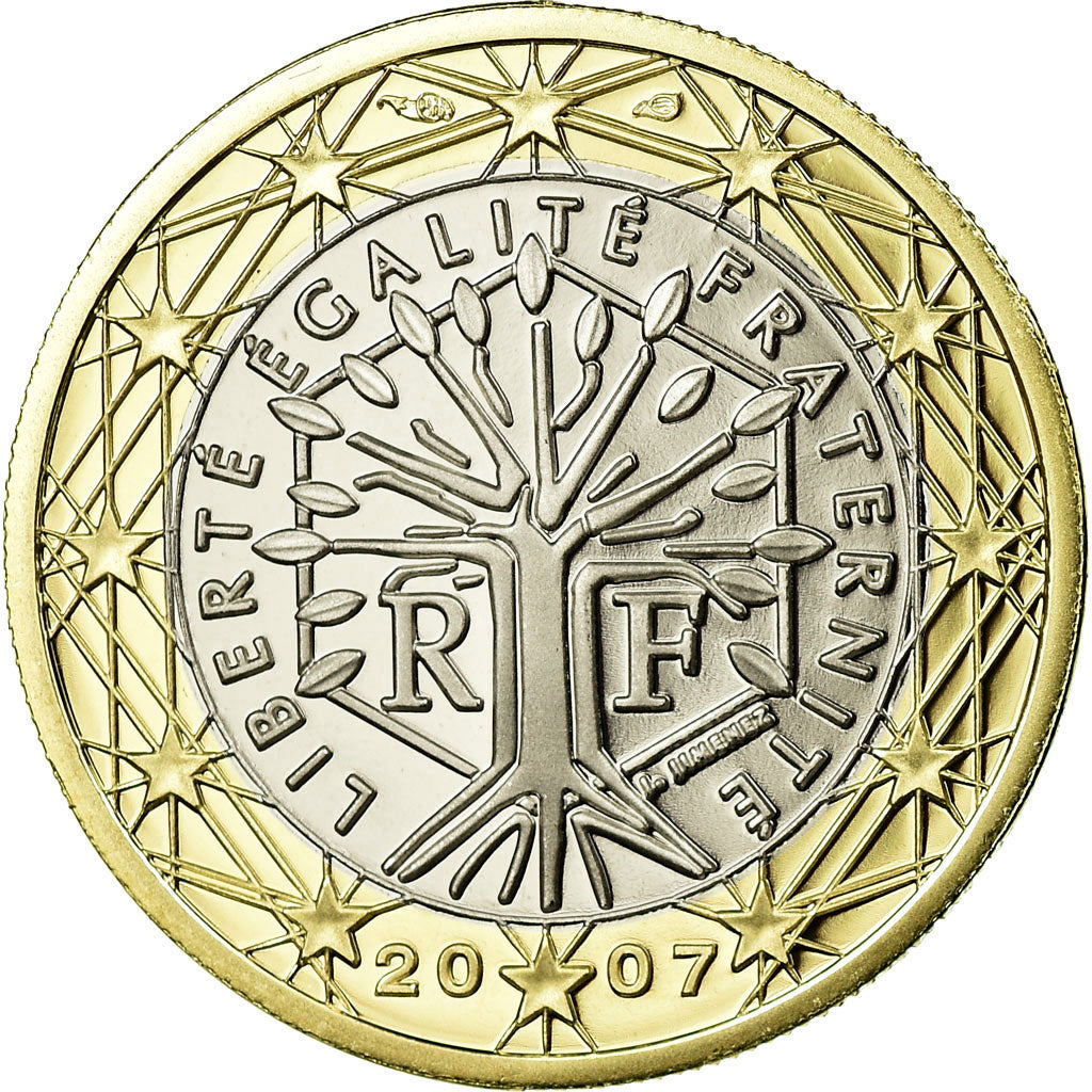 Francia, Euro, 2007, BE, FDC, Bimetálico, KM:1413