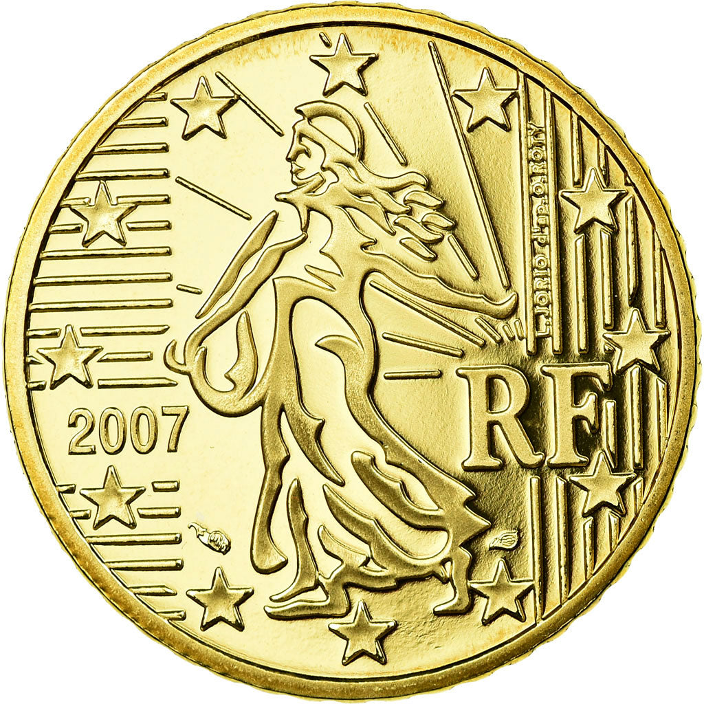 France, 50 Euro Cent, 2007, BE, MS(65-70), Brass, KM:1412