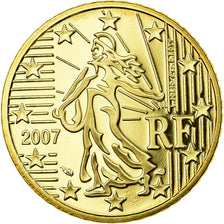 France, 50 Euro Cent, 2007, BE, MS(65-70), Brass, KM:1412