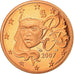 Francja, 2 Euro Cent, 2007, Paris, BE, MS(65-70), Miedź platerowana stalą