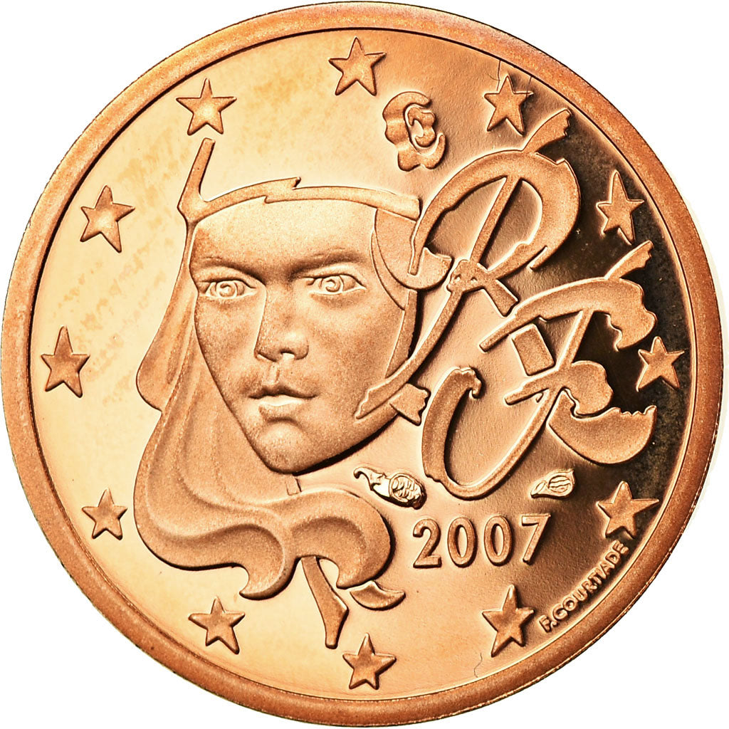 França, Euro Cent, 2007, BE, MS(65-70), Aço Cromado a Cobre, KM:1282