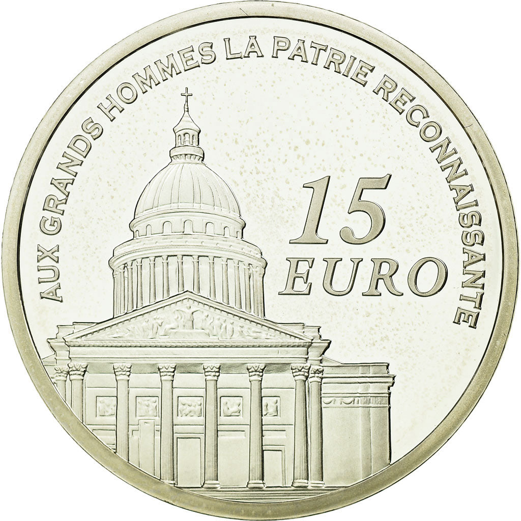France, 15 Euro, Le Panthéon, 2007, BE, MS(65-70), Silver, KM:A1450