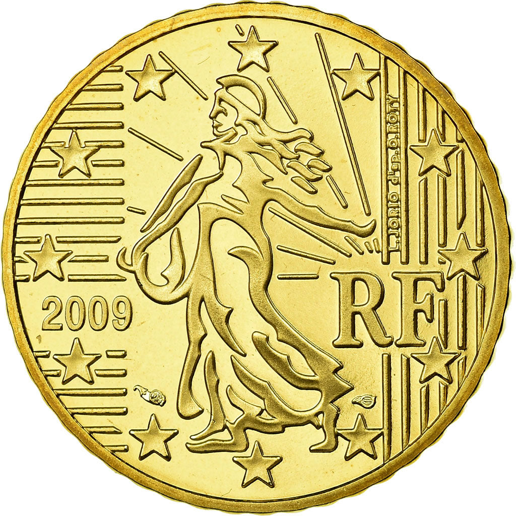 France, 50 Euro Cent, 2009, BE, MS(65-70), Brass, KM:1412