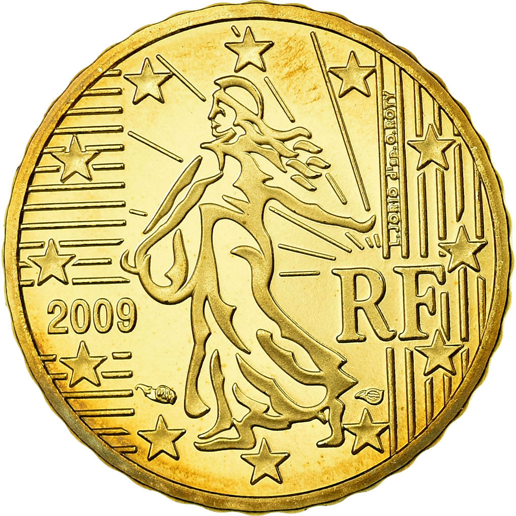 Francia, 10 Euro Cent, 2009, BE, FDC, Ottone, KM:1410