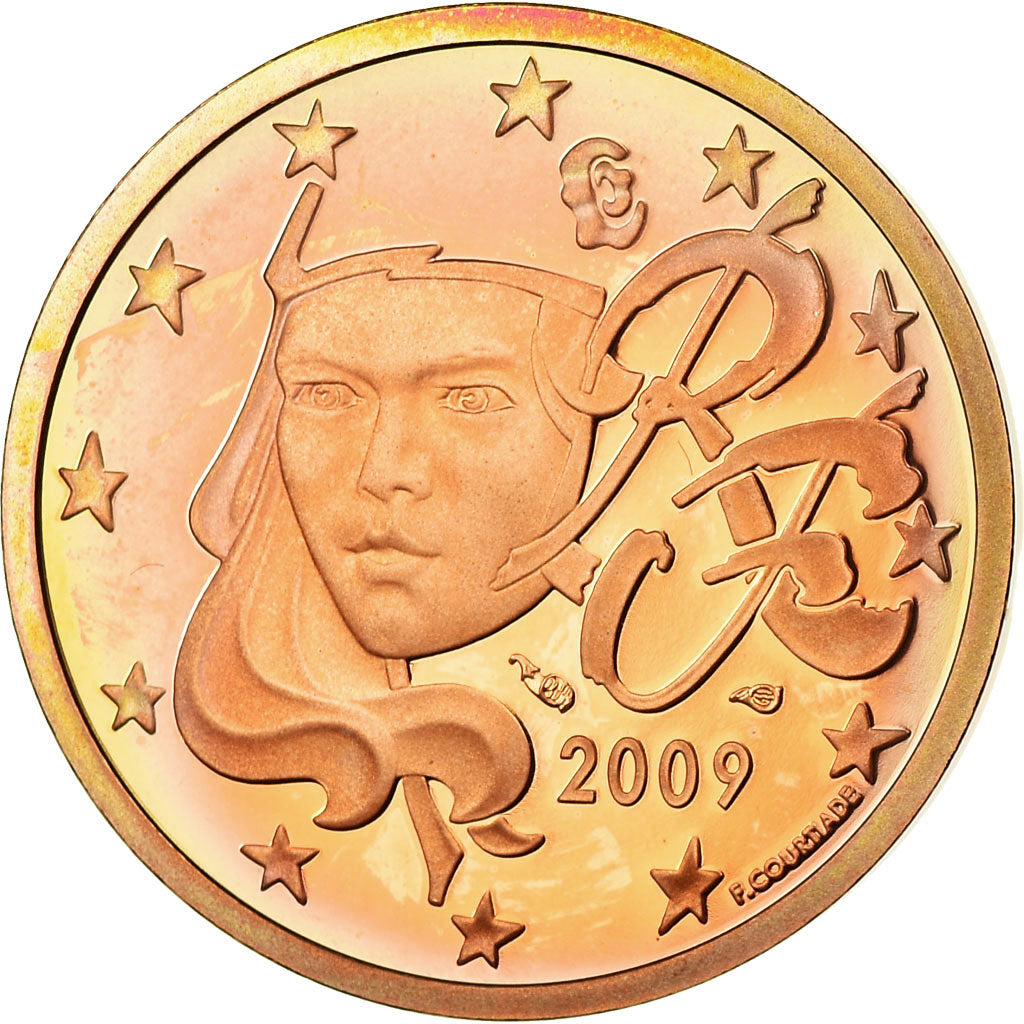 France, 5 Euro Cent, 2009, BE, MS(65-70), Copper Plated Steel, KM:1284