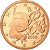 França, Euro Cent, 2010, BE, MS(65-70), Aço Cromado a Cobre, KM:1282