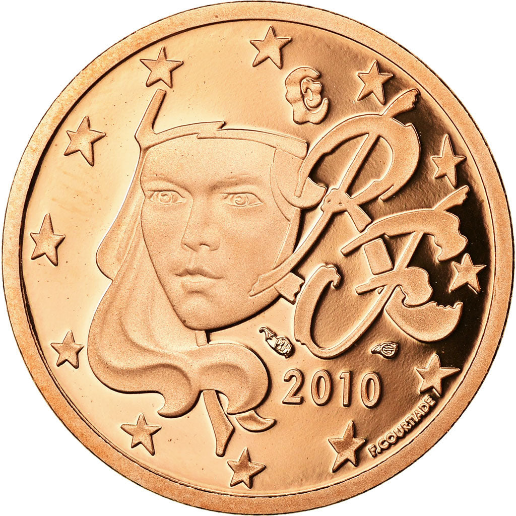 France, 5 Euro Cent, 2010, BE, MS(65-70), Copper Plated Steel, KM:1284