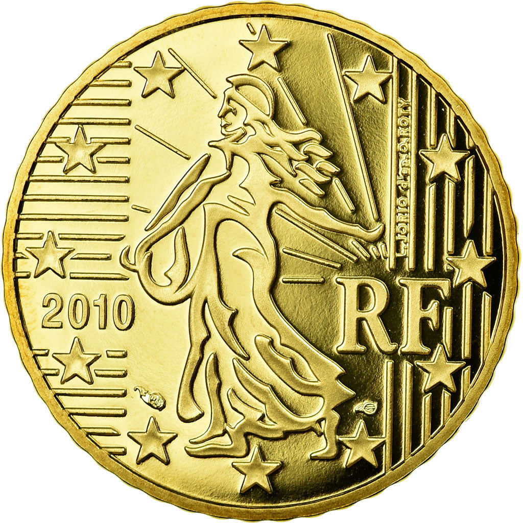 France, 50 Euro Cent, 2010, BE, MS(65-70), Brass, KM:1412