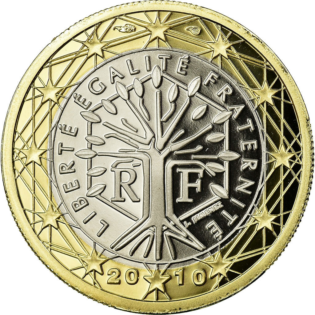 França, Euro, 2010, BE, MS(65-70), Bimetálico, KM:1413