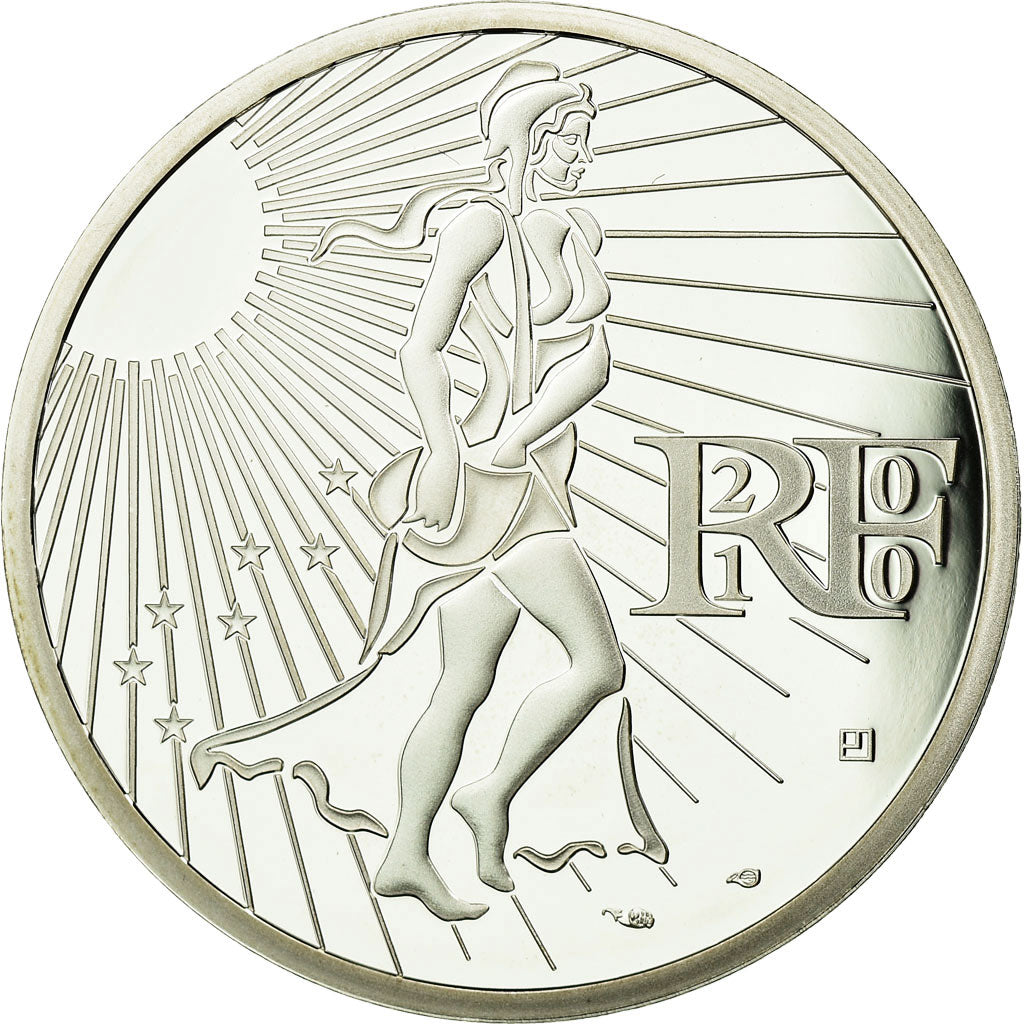 France, 15 Euro, 2010, BE, MS(65-70), Silver, KM:1535