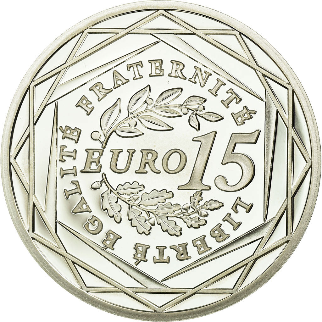 France, 15 Euro, 2010, BE, MS(65-70), Silver, KM:1535