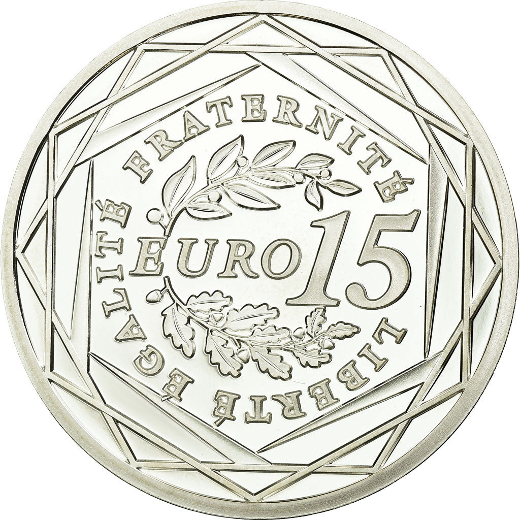 Francja, 15 Euro, 2008, Paris, BE, MS(65-70), Srebro, KM:1535