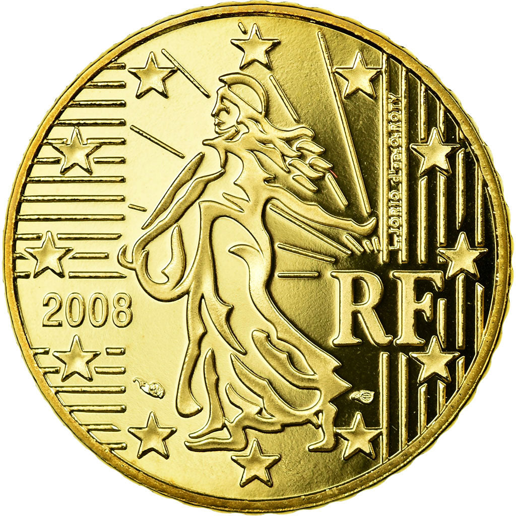 France, 50 Euro Cent, 2008, BE, MS(65-70), Brass, KM:1412