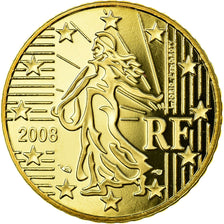 France, 50 Euro Cent, 2008, BE, MS(65-70), Brass, KM:1412
