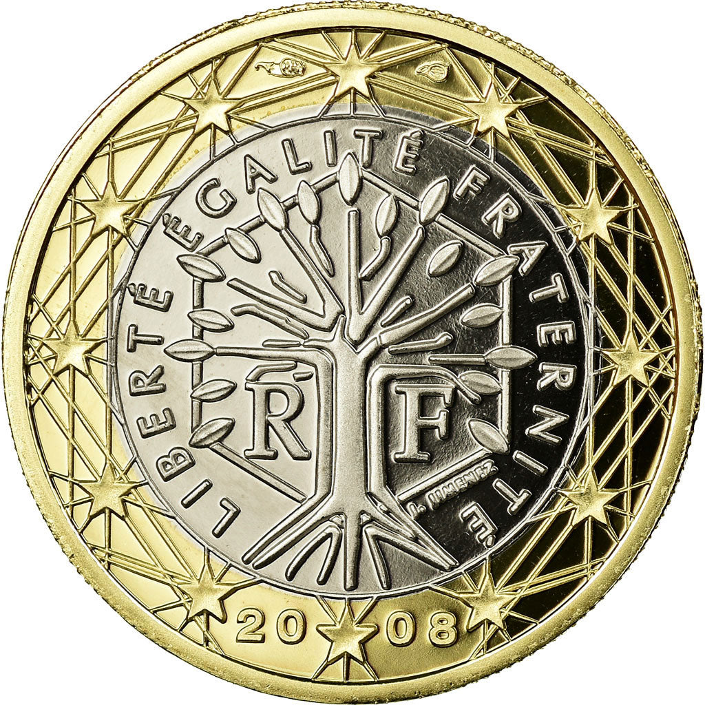 France, Euro, 2008, BE, MS(65-70), Bi-Metallic, KM:1413