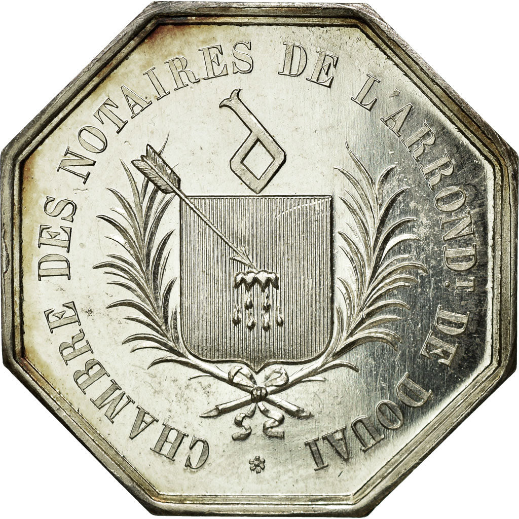 France, Token, Notary, MS(63), Silver, Lerouge:120a