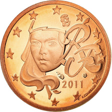 France, 2 Euro Cent, 2011, BE, MS(65-70), Copper Plated Steel, KM:1283
