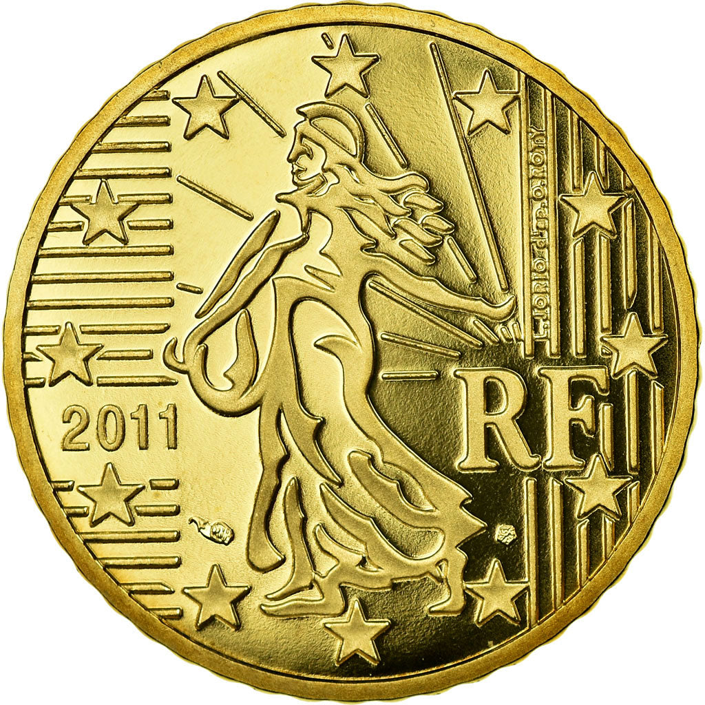France, 50 Euro Cent, 2011, BE, MS(65-70), Brass, KM:1412