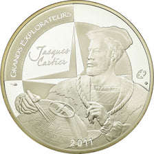 France, 10 Euro, Jacques Cartier, 2011, BE, MS(65-70), Silver, KM:1795