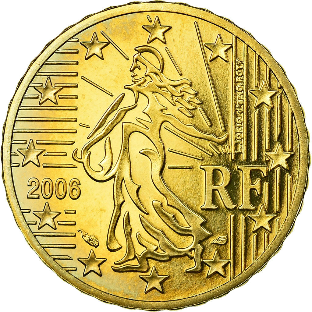 France, 10 Euro Cent, 2006, BE, MS(65-70), Brass, KM:1285