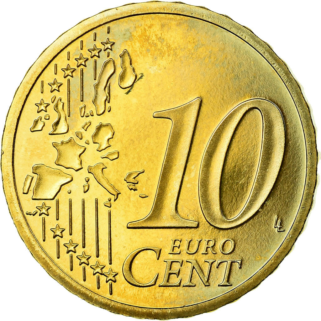 France, 10 Euro Cent, 2006, BE, MS(65-70), Brass, KM:1285