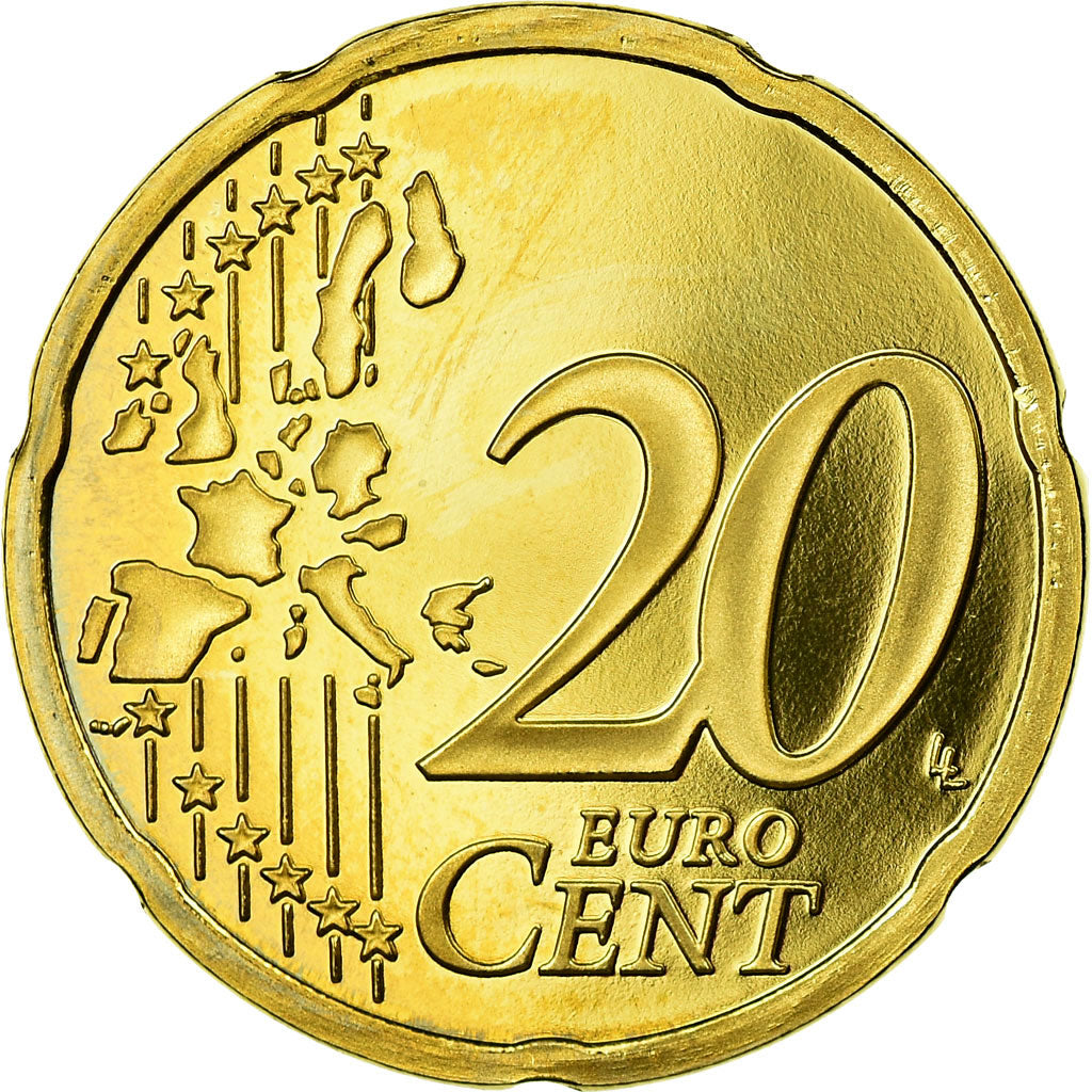 France, 20 Euro Cent, 2006, BE, MS(65-70), Brass, KM:1286