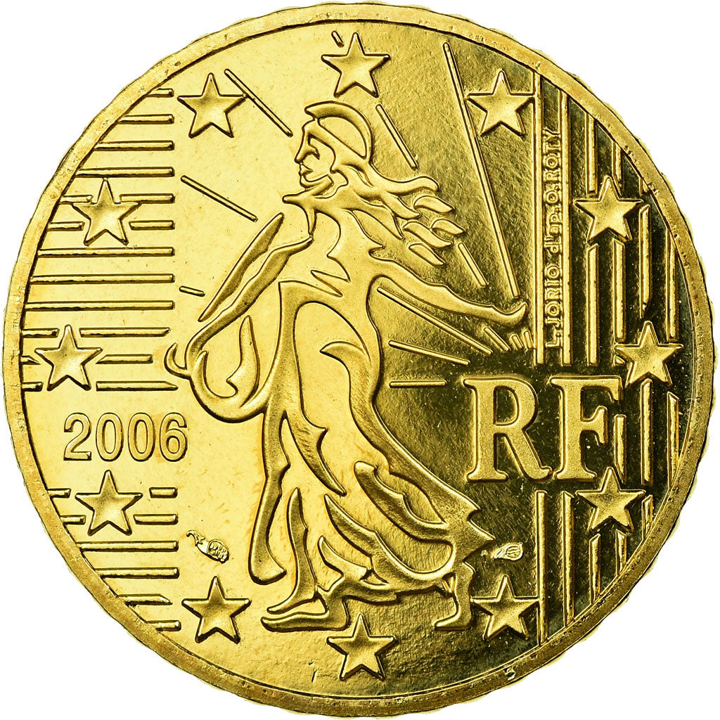 France, 50 Euro Cent, 2006, BE, MS(65-70), Brass, KM:1287