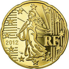France, 20 Euro Cent, 2012, BE, MS(65-70), Brass, KM:1411