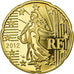 France, 20 Euro Cent, 2012, BE, MS(65-70), Brass, KM:1411