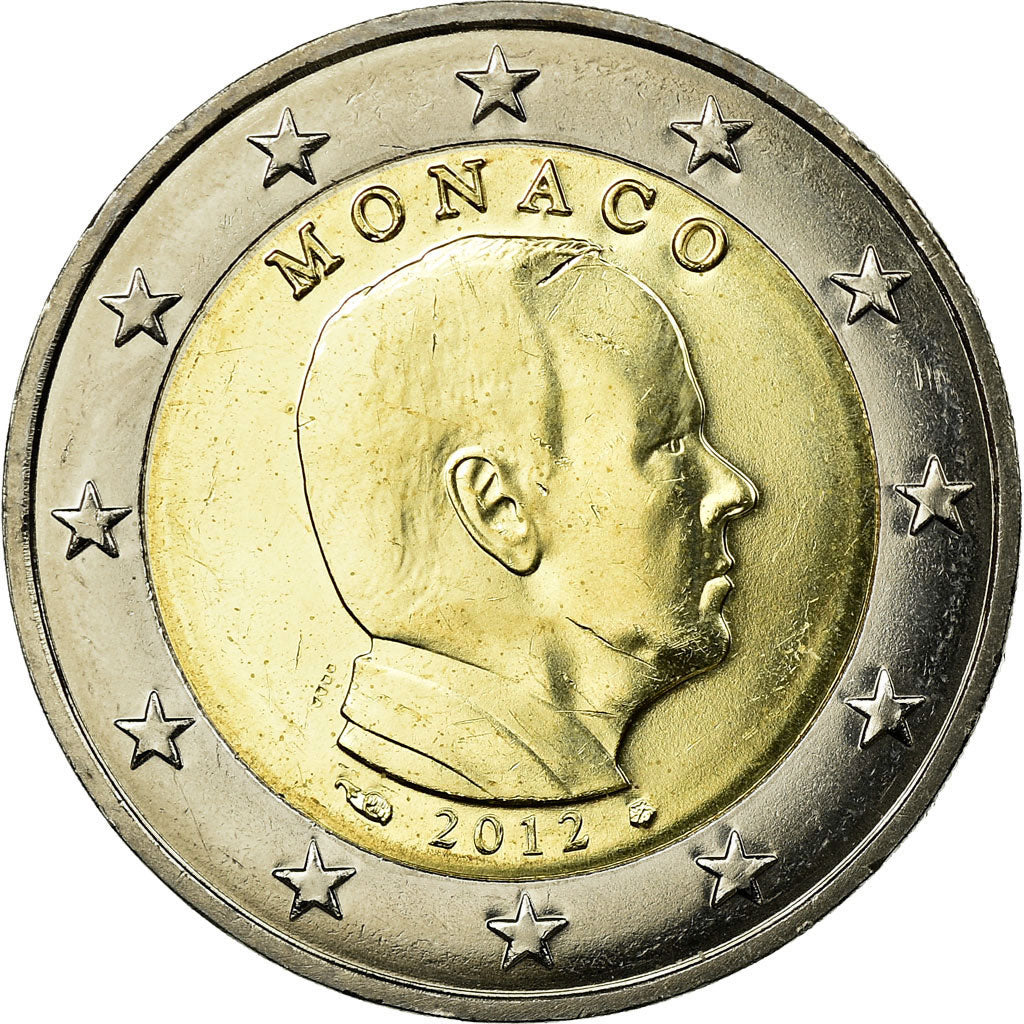 Monaco, 2 Euro, Prince Albert, 2012, AU(55-58), Bi-Metallic, KM:195