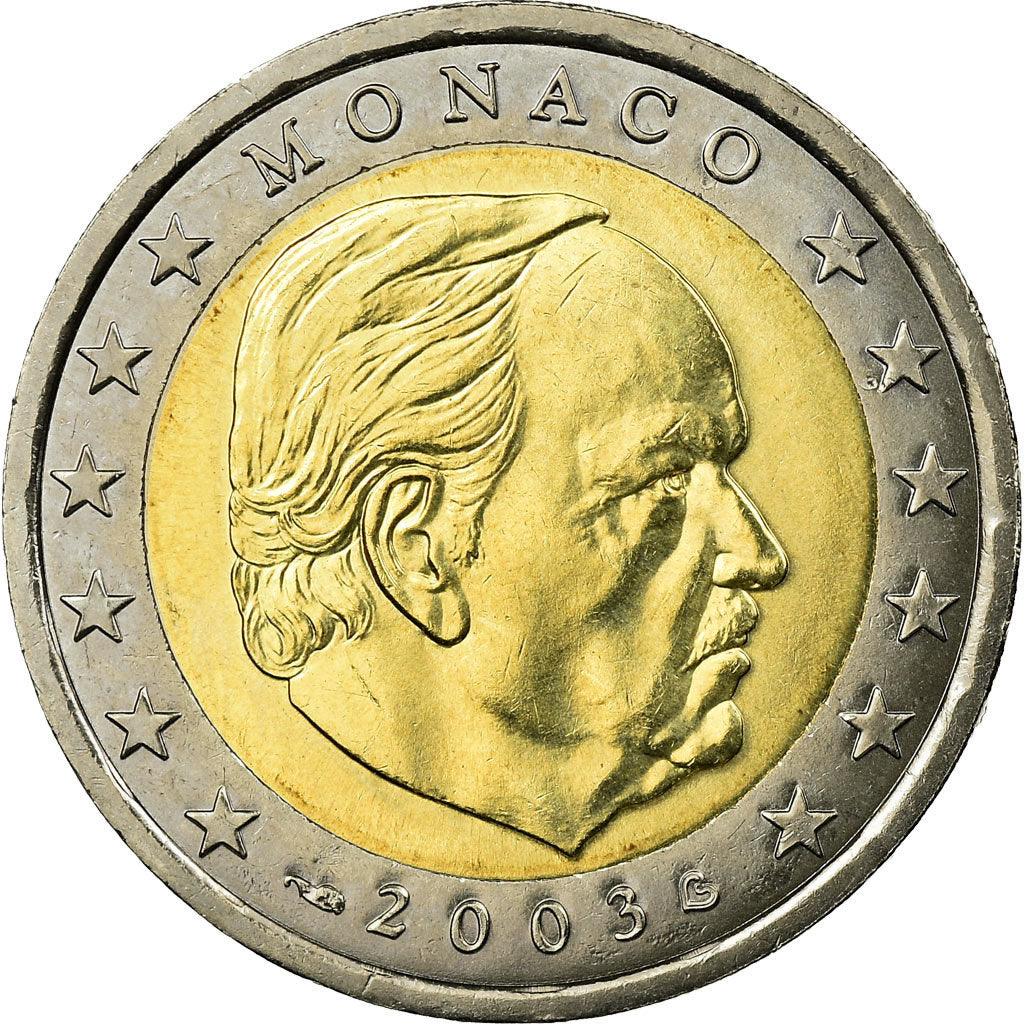 Monaco, 2 Euro, Prince Rainier III, 2003, AU(55-58), Bi-Metallic, KM:174