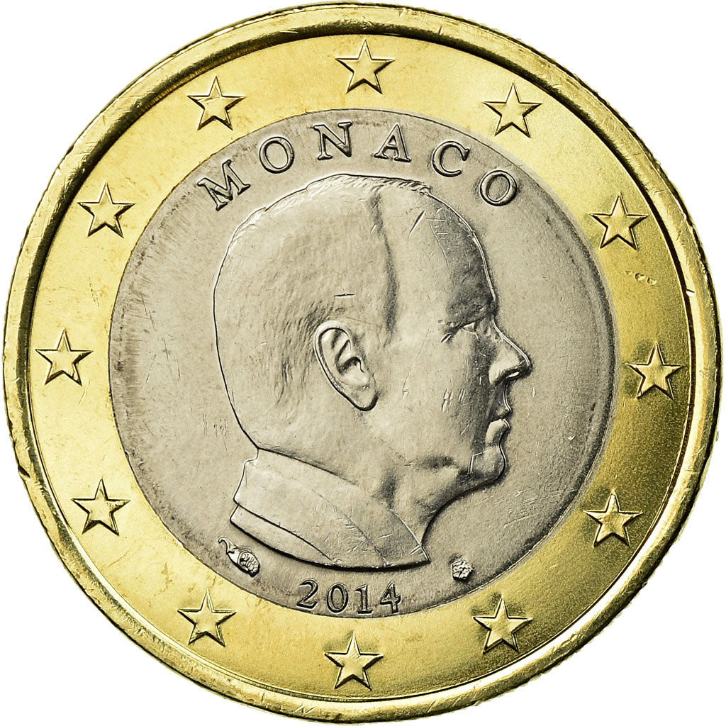 Monaco, Euro, Prince Albert, 2014, UNZ, Bi-Metallic