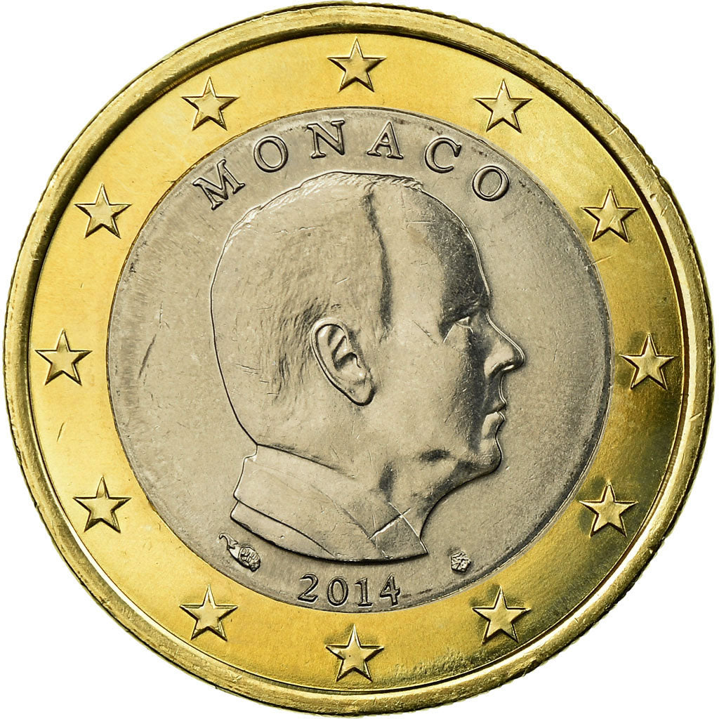 Monaco, Euro, Prince Albert, 2014, AU(55-58), Bi-Metallic