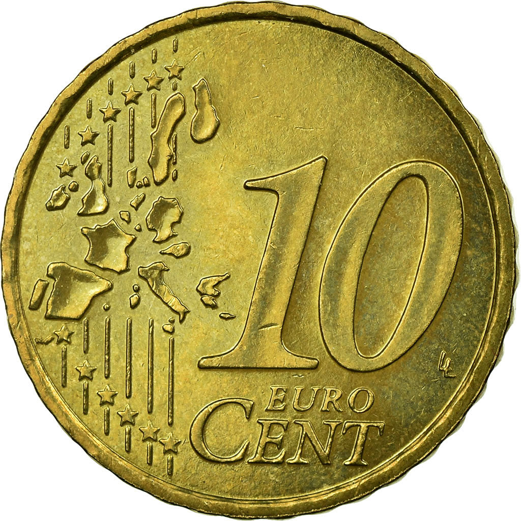 Monaco, 10 Euro Cent, 2003, AU(55-58), Brass, KM:170
