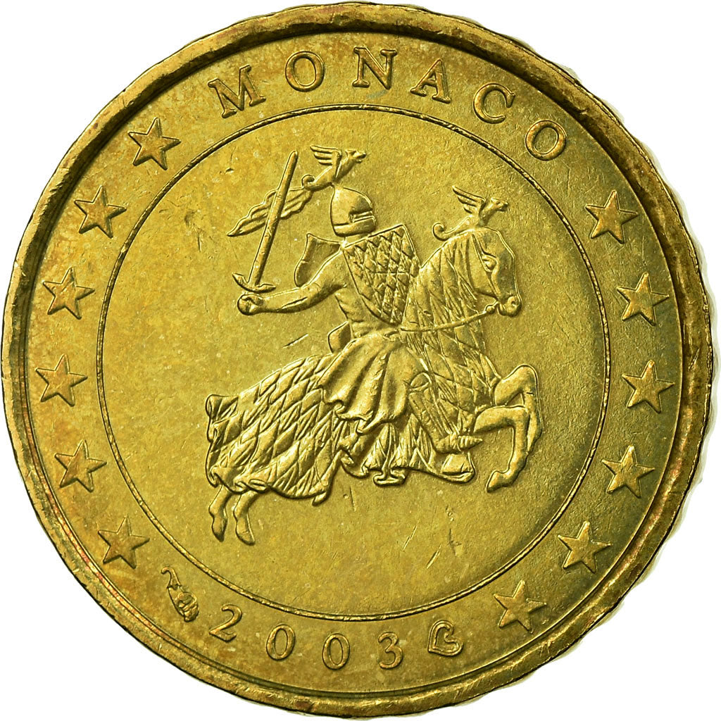 Monaco, 10 Euro Cent, 2003, VZ, Messing, KM:170