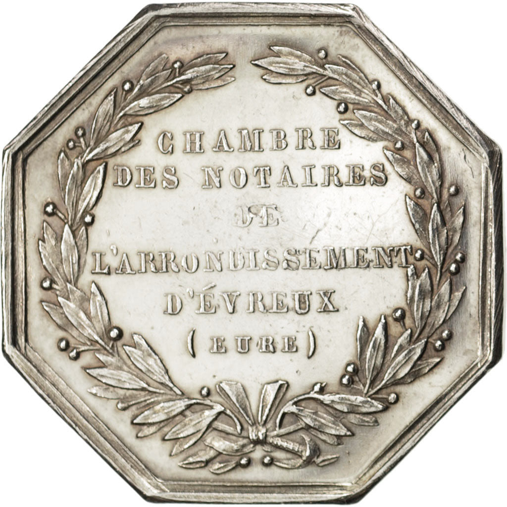 France, Notary, Token, AU(55-58), Silver, Lerouge #131, 12.74