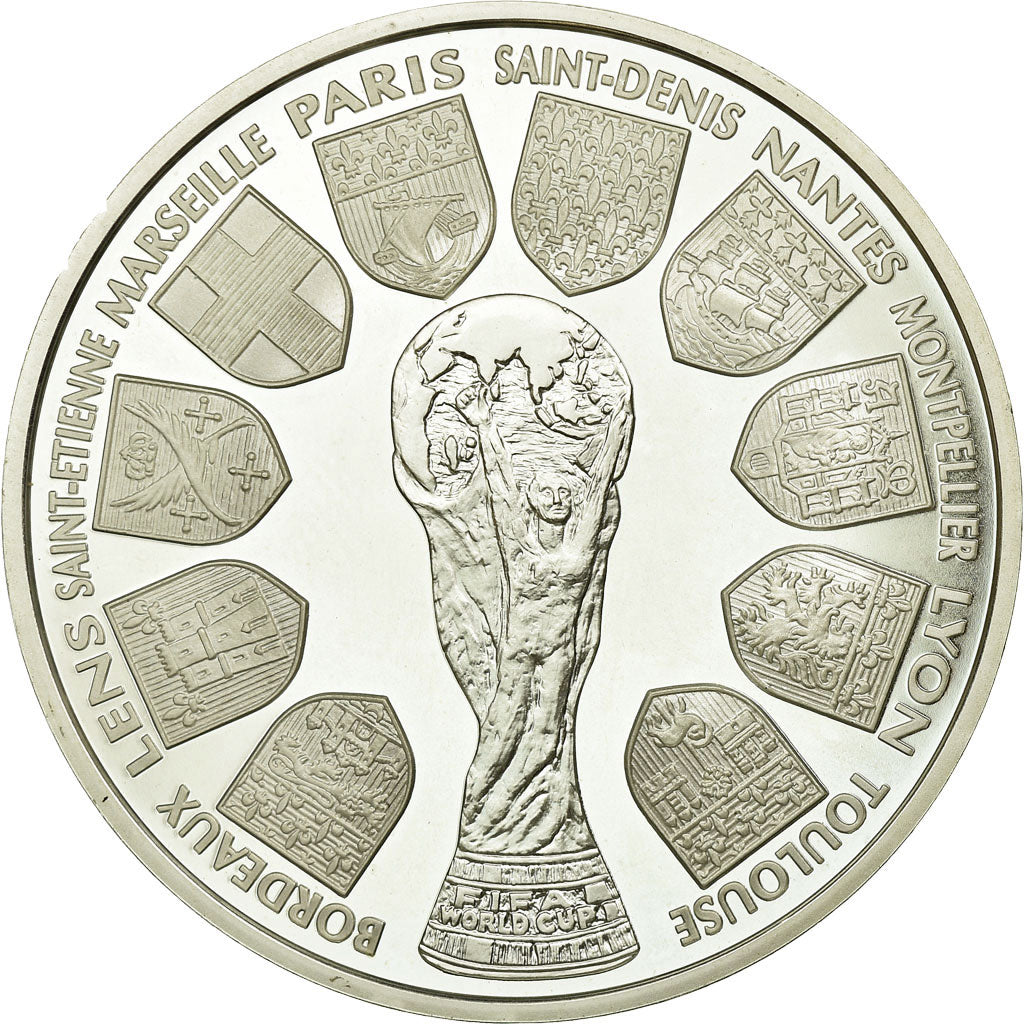 Moeda, França, Coupe du Monde -  Les Stades, 10 Francs, 1998, Paris, BE