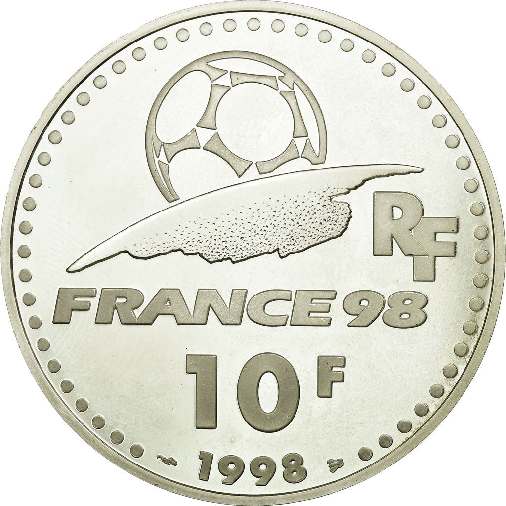Moeda, França, Coupe du Monde -  Les Stades, 10 Francs, 1998, Paris, BE