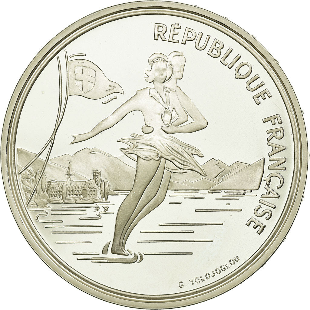 Monnaie, France, Patinage, 100 Francs, 1989, BE, SUP, Argent, Gadoury:C3, KM:972