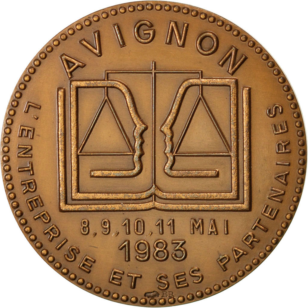 France, Notary, Token, 1983, MS(63), Copper, Lerouge #manquant, 18.20